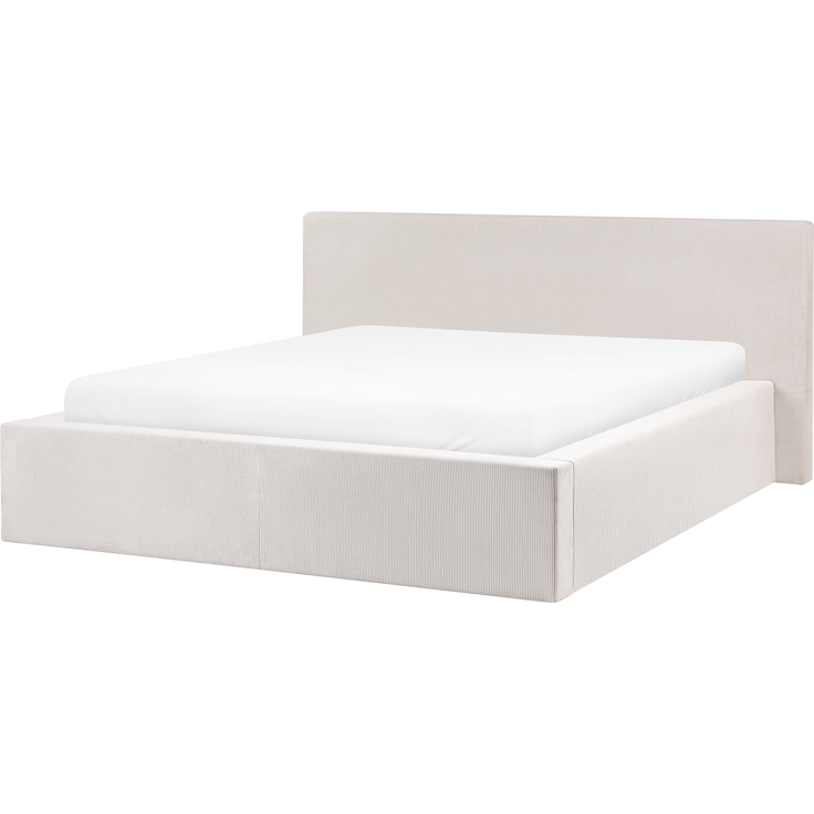 Bett mit Stauraum Cord LILLEBONNE 160 x 200 cm Hellbeige – Bild 6