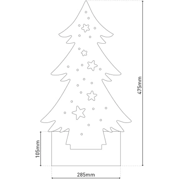 näve LED Baum Tannenbaum, Weihnachtsdeko aus Holz, Timerfunktion, LED fest integriert, Warmweiß, Holz-Stehleuchte, Höhe ca. 47,5 cm, Batteriebetrieben – Bild 5