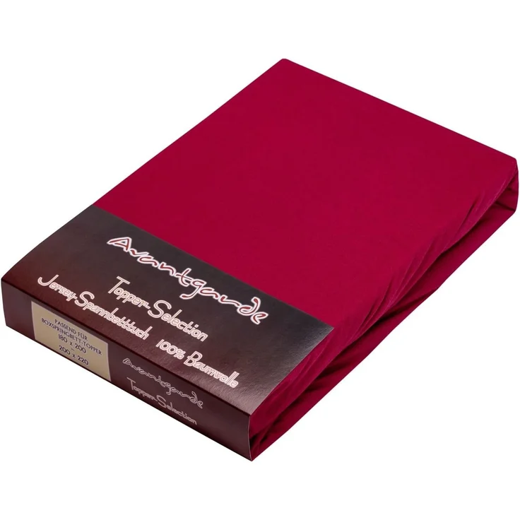 AVANTGARDE Premium Topper - Spannbettlaken - 180x200-200x220 cm - extra niedriger Steg - für Boxspringbett - Topperauflage - Spannbetttuch Jersey Baumwolle, ca. 170g/m², Oeko-TEX (09 Brombeer) – Bild 2