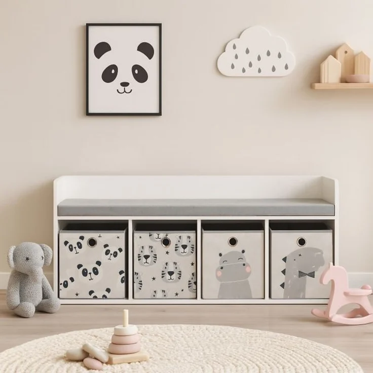 Relaxdays Kinderbank mit 4 Boxen – Bild 3