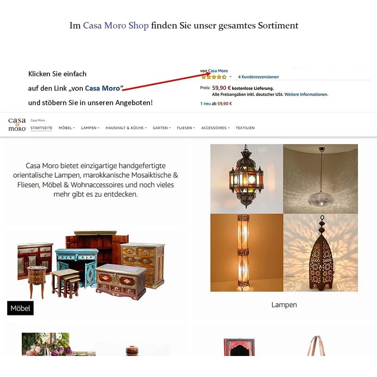 Orientalischer Beistelltisch Yara Gold – Bild 6