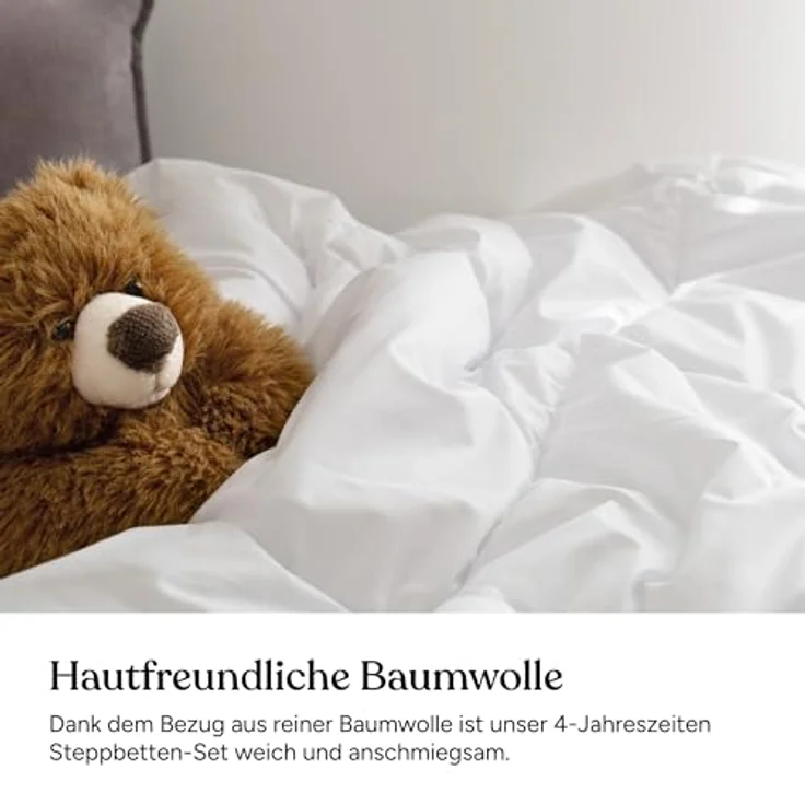 Ehrenkind Steppbett + Kopfkissen Kinder-Steppbetten-Set in verschiedenen Ausführungen, Decke + Kissen, Bezug: Kinder-Set – Bild 7
