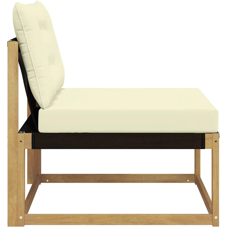 vidaXL Outdoor Mittelsofa mit Kissen Weiß 79 x 83 x 73 cm Stahl 901637 – Bild 5
