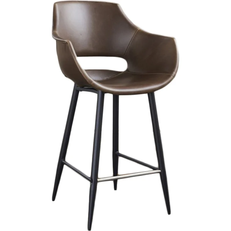 KAWOLA Thekenhocker ZAJA Barstuhl Sitzhöhe 65 cm Kunstleder dunkelbraun 103 x 59 x 57 cm – Bild 3