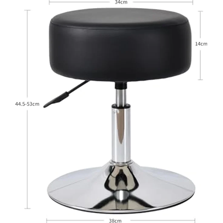 Duhome Hocker, Drehhocker Sitzhocker Rund Rollhocker Schminkhocker Höhenverstellbar – Bild 4