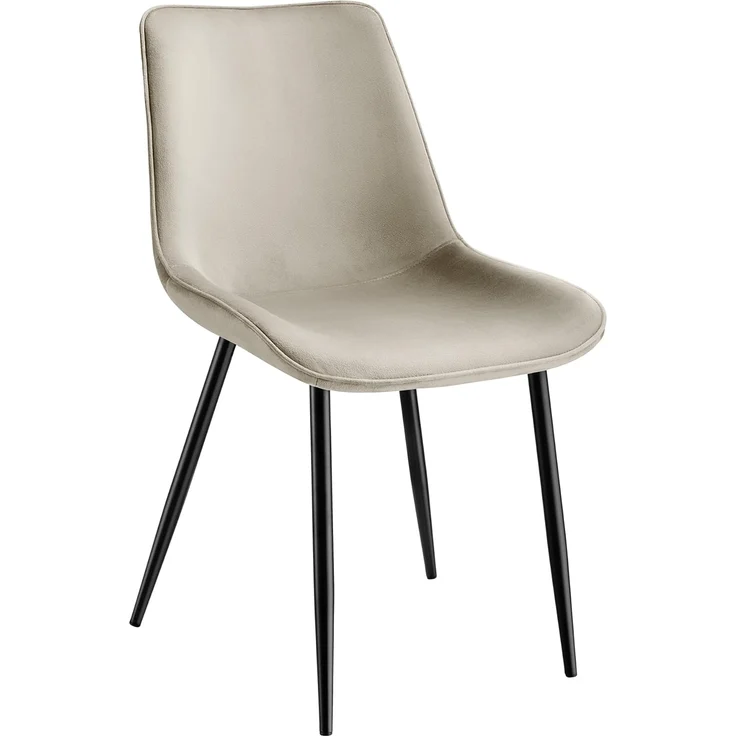tectake Esszimmerstuhl Set Stuhl (2er Set, 2 St), gepolstert, in Samtoptik – Bild 6