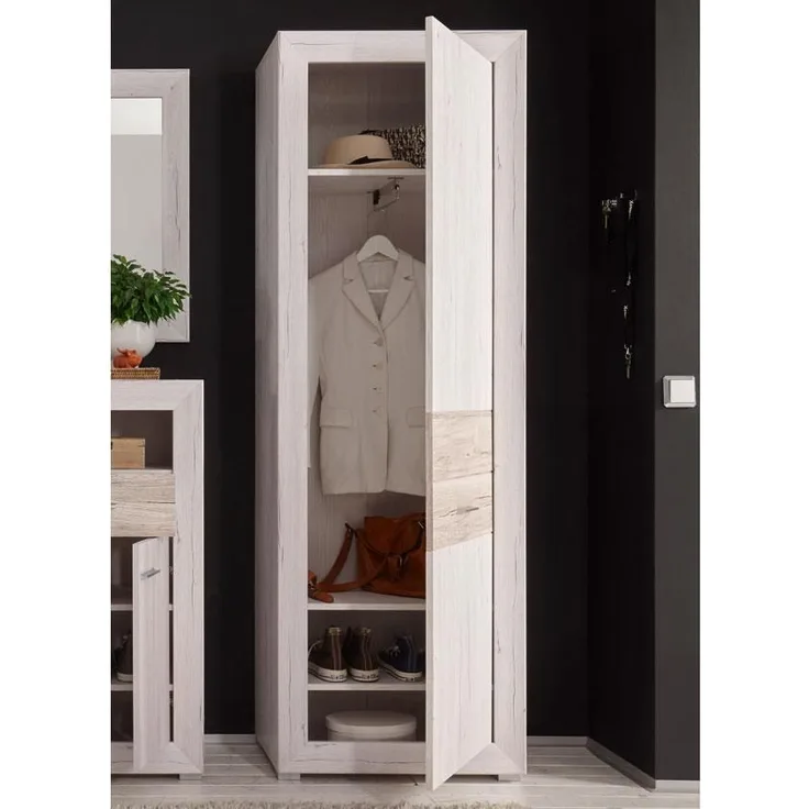Hochschrank JAMBO Weißeiche Sandeiche Schrank 65 cm
