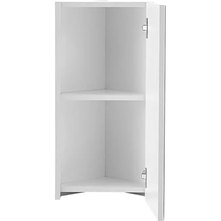 TUKAILAI Spiegelschrank Bad, Badschrank mit Spiegel mit 2 Regalebenen, Eckspiegel Badezimmerschrank, Badezimmerspiegel mit Türen, Spiegelschrank Bad mit Ablagen, Weiß – Bild 10