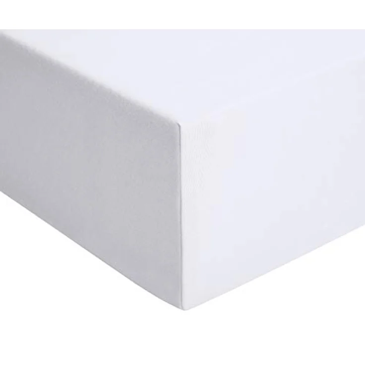 Amazon Basics Jersey Spannbettlaken, 100% Baumwolle, 200 x 200 cm, für Matratzenhöhe bis 30 cm, Weiß, OEKO-TEX zertifiziert – Bild 1