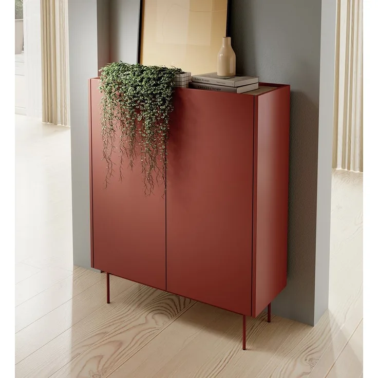 Compleo Kommode auf hohen Beinen ZOTI, Ohne Griffe, Modern design, zweitürig