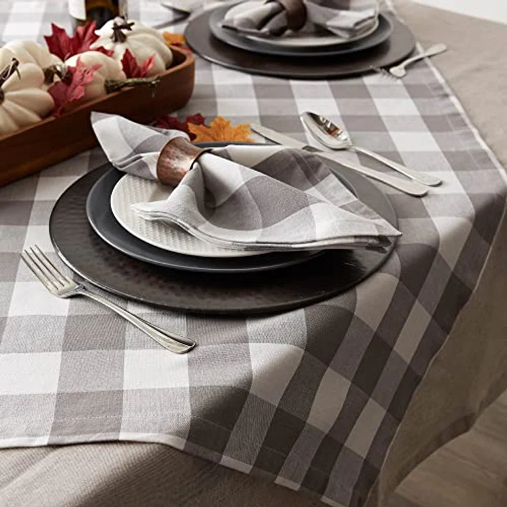 DII Buffalo Check Collection Classic Tischplatte, 40x40 cm, Grau & Weiß – Bild 6