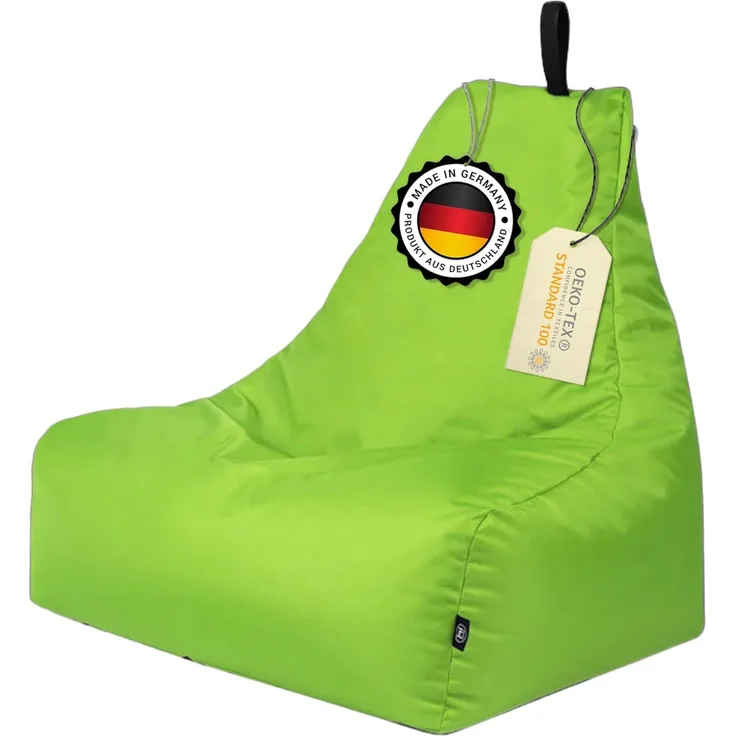 Patchhome Lounge Sessel XXL Gamer Sessel Sitzsack Sessel Sitzkissen In & Outdoor geeignet fertig befüllt | XXL - Kiwi - in 2 Größen und 25 Farben