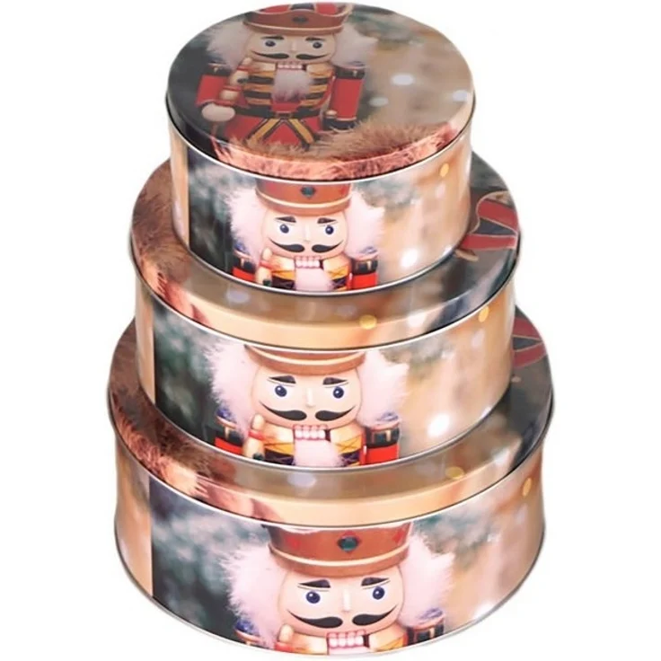 Annastore Vorratsdose 3-tlg. Set Gebäckdosen aus Metall für Weihnachten - Keksdosen, Plätzchendosen – Bild 2