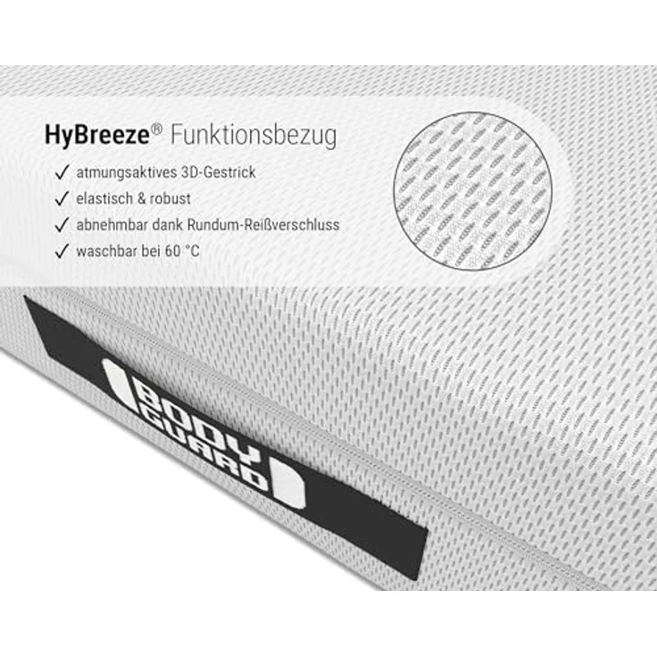 bett1 BODYGUARD Boxspring Matratze 180x200 mit ca. 28 cm Matratzen-Höhe! (100 % Vollschaum, 2in1 Liegehärten Mittelfest & Fester, Oeko-TEX 100, QXSchaum) – Bild 6