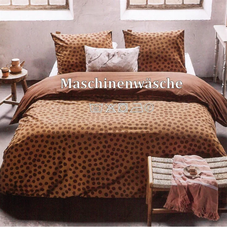 Bettwäsche Walra (135x200cm) Spots & Dots ( Warm Braun ) – Bild 5