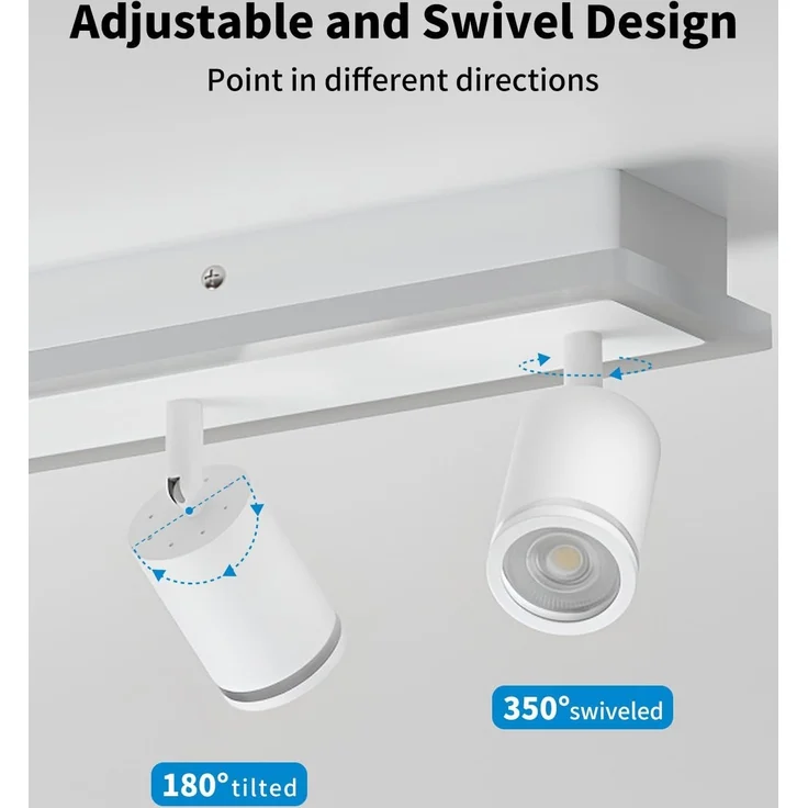 LVWIT Deckenstrahler 4 Flammig, GU10 Deckenstrahler LED Weiß, Modern Deckenlampe Strahler, Deckenspots Küchenlampe Deckenlampe Strahler für Wohnzimmer, Ohne Leuchtmittel – Bild 4