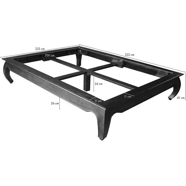 Bett Akazie 200x200x42 nougat lackiert OPIUM #265 – Bild 5