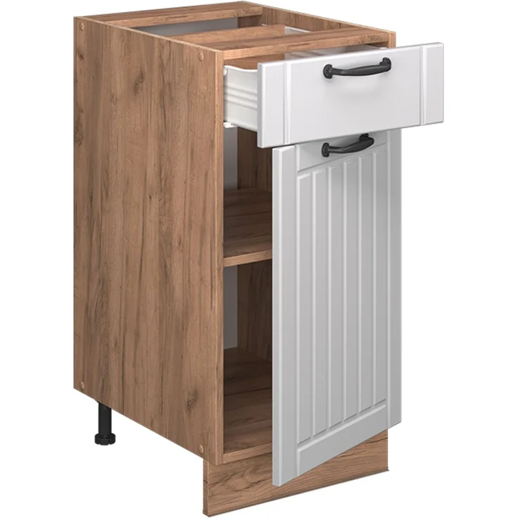 Küchenunterschrank Fame-Line Weiß Landhaus 40 cm ohne Arbeitsplatte Vicco – Bild 4