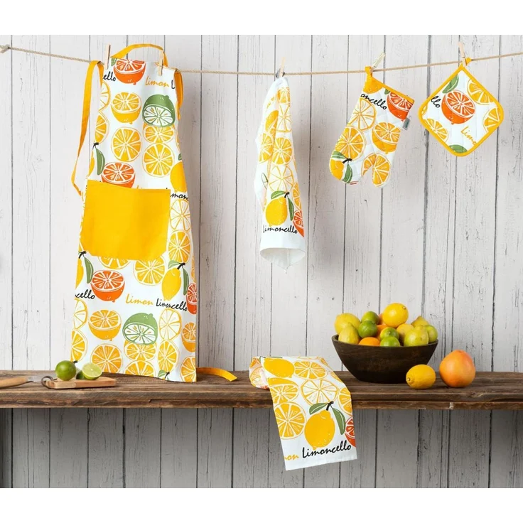 Kracht Topfhandschuhe Limoncello, (2-tlg, 2-teilig), 2er Set Ofenhandschuhe, wattiert, ca. 20x30 cm – Bild 3