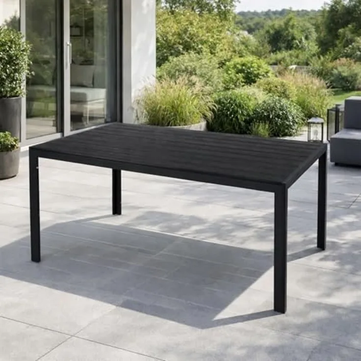 Non-Wood Gartentisch Aluminium anthrazit / schwarz 160x90cm