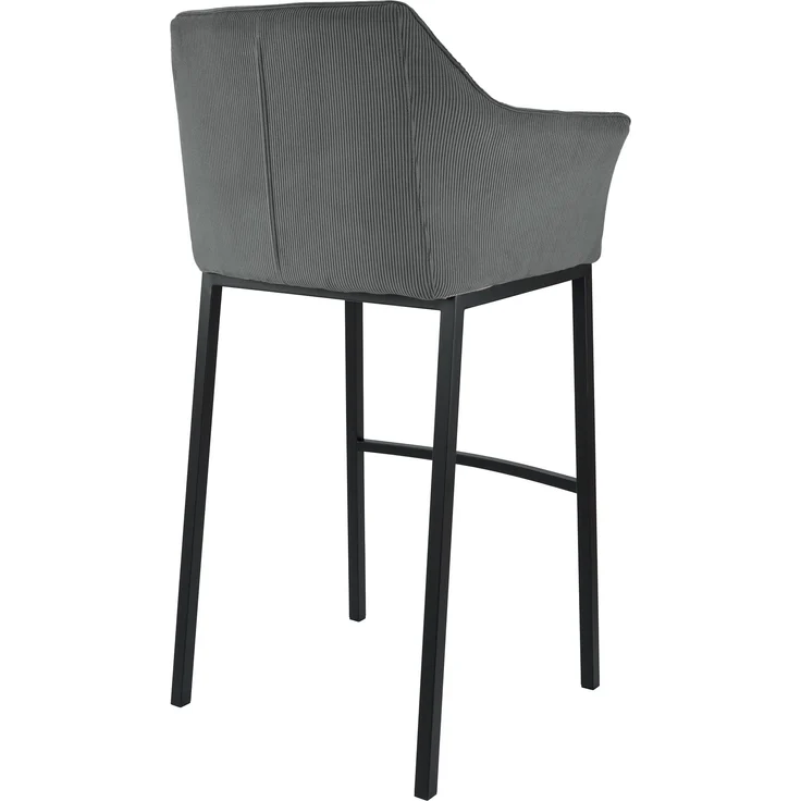 Barhocker GIBEL - Metall Grau 64x48x110 cm Schwarz | Barstuhl Mit Lehne Tresenhocker Tresenstuhl Kneipenhocker Kneipenstuhl – Bild 4