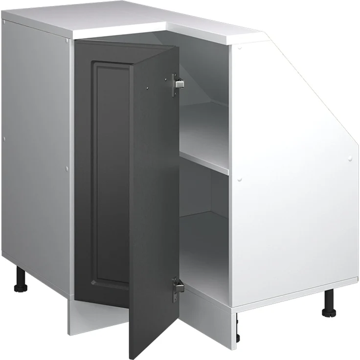 Eck-Küchenschrank für Dachschrägen R-Line Anthrazit Landhaus 75.6 cm mit 1 Tür Vicco – Bild 4