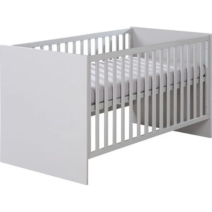 roba Kombi-Kinderbett 'Lea' 70 x 140 cm - 3-fach höhenverstellbar - 3 Schlupfsprossen - Lichtgrau – Bild 1