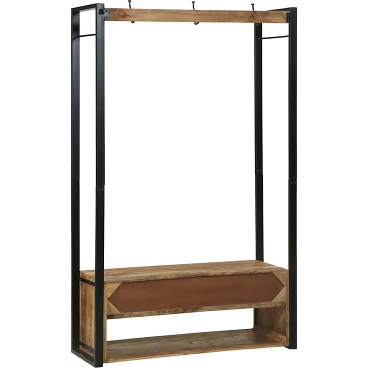 vidaXL Kleiderständer Braun 110 x 40 x 179 cm Massivholz Mango 4015963 – Bild 6