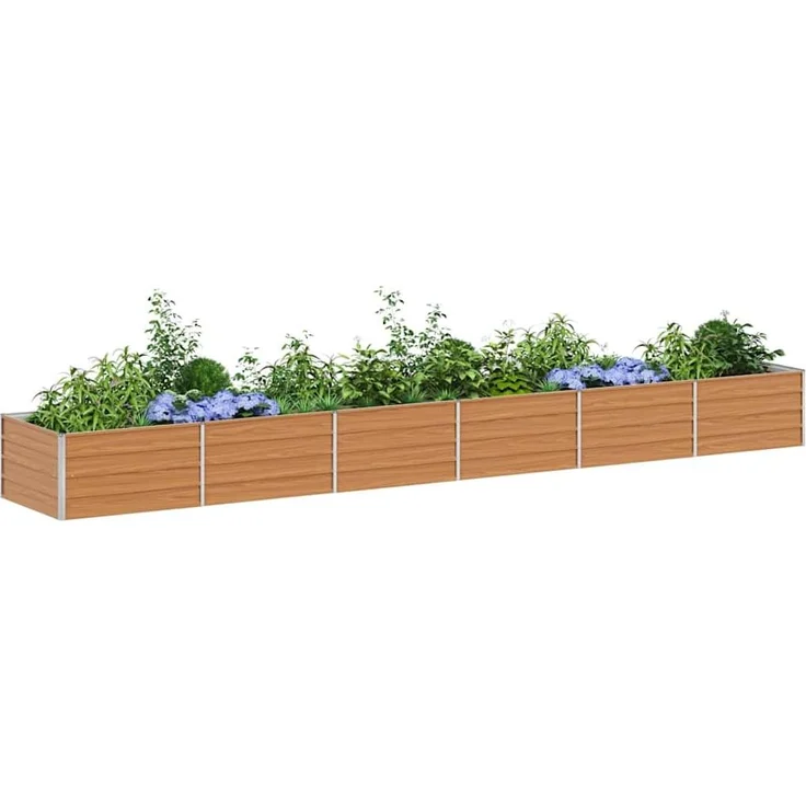 vidaXL Hochbeet Hellbraun 480 x 80 x 45 cm Verzinkter Stahl 42017341 – Bild 2