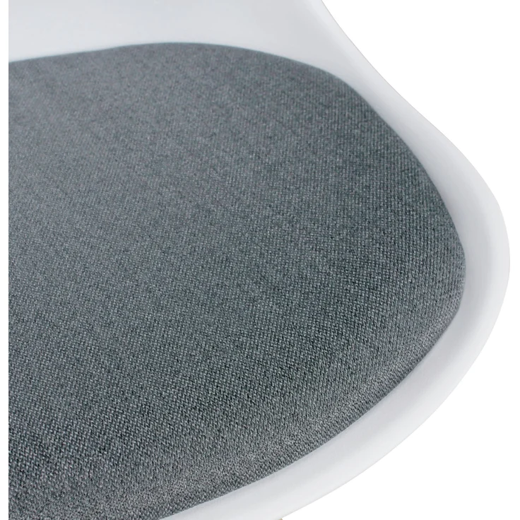 Esszimmerstuhl Set LIMA 2er Skandinavisch Polsterstuhl Stoff Weiß Grau – Bild 12