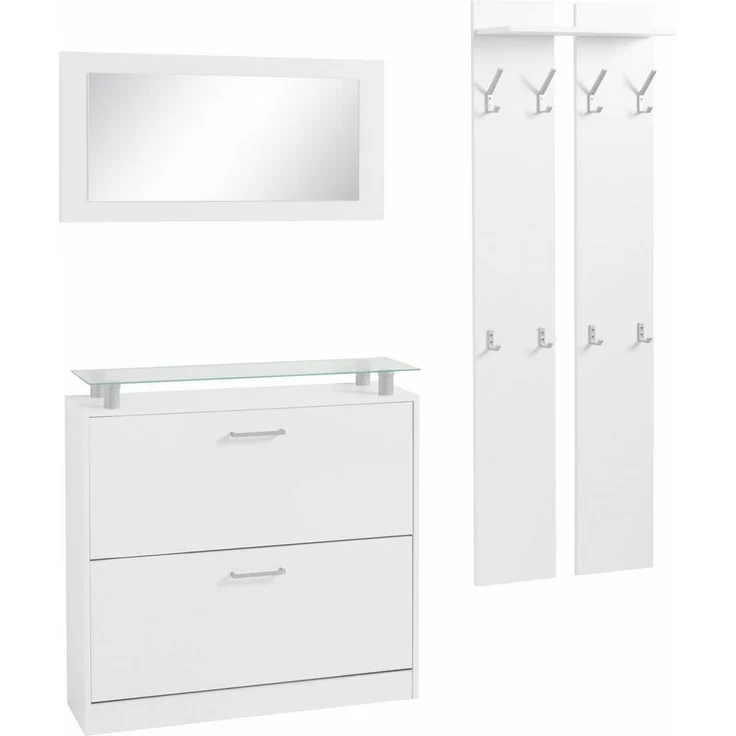 borchardt Möbel Garderoben-Set Finn, (Set, 3-St), mit Glasablage – Bild 1