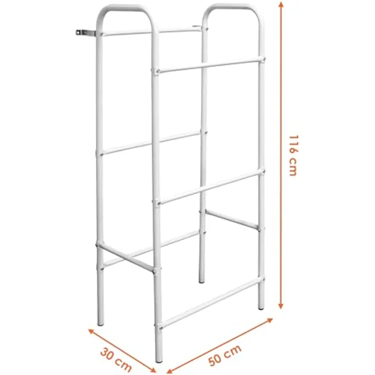 Spetebo Kastenständer 3er Metall Getränkekisten Ständer weiß 116 x 50 cm, Set 10-tlg, für 3 Getränkekisten oder Universalboxen in ca. 45 cm x 35 cm x 27 cm – Bild 3