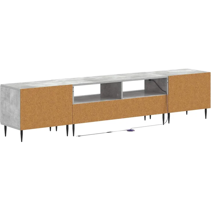 vidaXL 3-teiliges LED TV Regal ZWOLLE Betongrau Holzwerkstoff 3416517 – Bild 6
