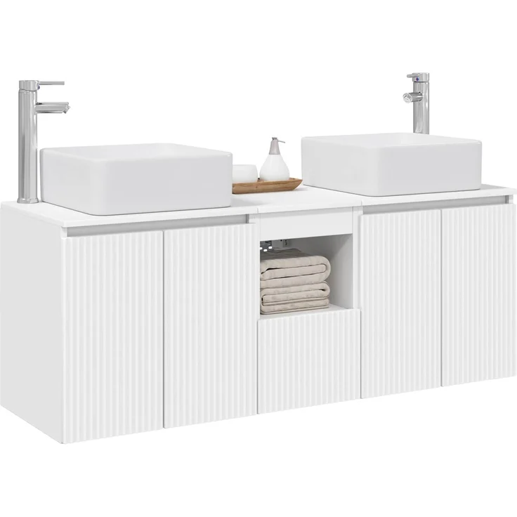 vidaXL Badezimmerschrank-Set 3 stk. Weiß 135 x 35 x 80 cm 3405657 – Bild 3
