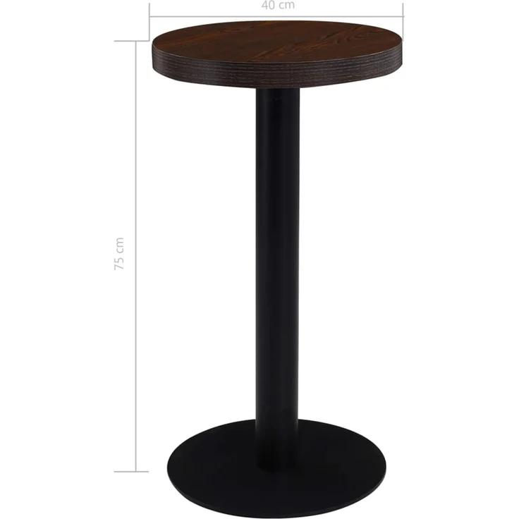 Bistrotisch FLORI rund Dunkelbraun/Schwarz 40 cm MDF | Esstisch kleiner Tisch Cafe Gartentisch Balkontisch Outdoortisch – Bild 5