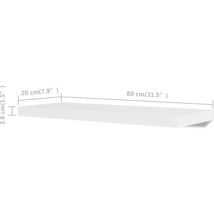 vidaXL Wandregale 4 Stk. Weiß 80 cm 275998 – Bild 4