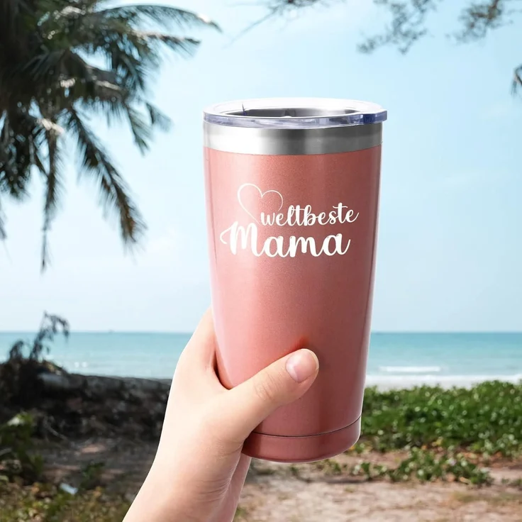 Livole Mama Geschenk - Beste Mama Tasse 600ml Edelstahl Thermobecher – Bild 3
