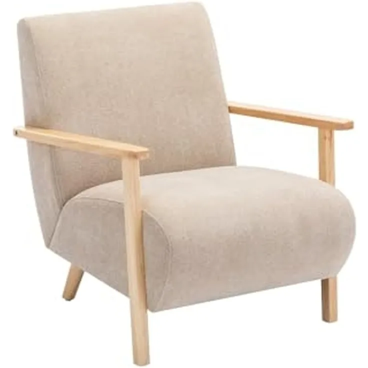 Vente-unique - JULOMO Sessel Stoff Beige - B 82 cm x H 81 cm x L 70 cm