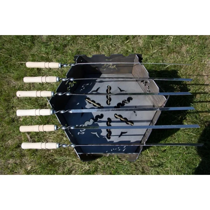 Klappbarer Mangal-Outdoor-Ofen Campinggrill 2 mm Stahl 4-teilig – Bild 4