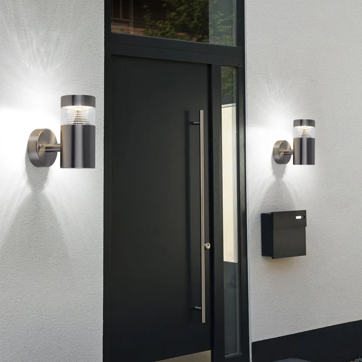 LED Wandleuchte, Edelstahl, Glas-Optik, 7,6x14x15,5cm – Bild 4