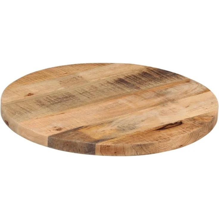 vidaXL Tischplatte Ø 60x1,5 cm Rund Raues Massives Mangoholz 370006 – Bild 8