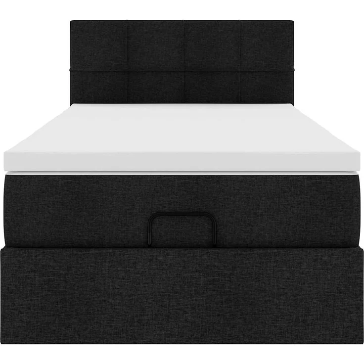 vidaXL Ottoman-Bett mit Matratze & LEDs Schwarz 90x200 cm Stoff 3312279 – Bild 6