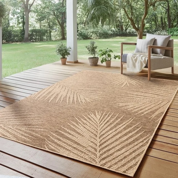 SIMPEX24 Outdoorteppich Boho Design, Läufer, Höhe: 5 mm, Outdoor Teppich Wetterfest Modern Wohnzimmer Küchen Terrasse Balkon – Bild 4
