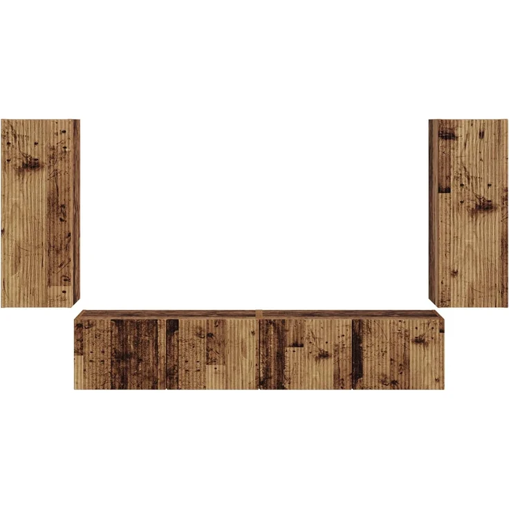 TV-Wandregal Wandmontiert 4 pcs Altholz Holzwerkstoff – Bild 7