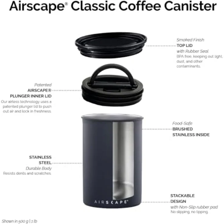 Airscape Edelstahl Aromabehälter mittel schwarz matt – Bild 2