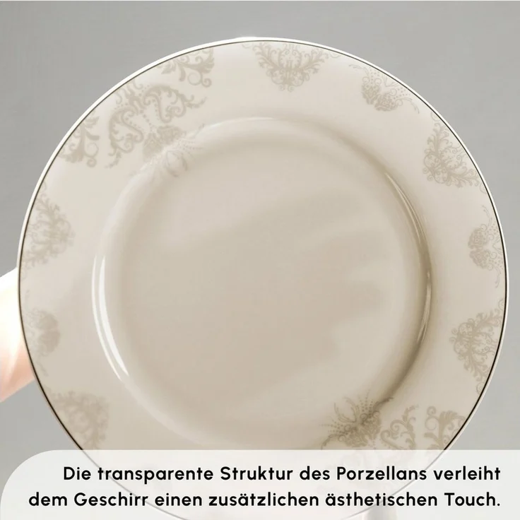 Karaca Geschirr-Set Karaca Siena 12 Personen Geschirrset Tafelservice 53 Teilig – Bild 2