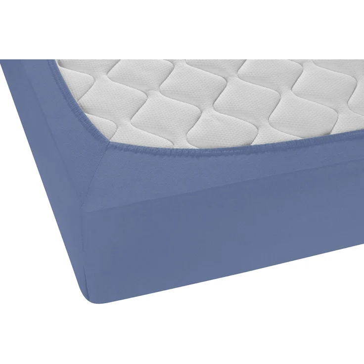 biberna Feinjersey-Spannbetttuch 0077144, blau, 1x 180x200 cm - 200x200 cm – Bild 2