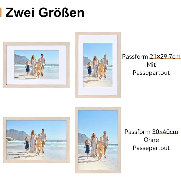 Fotorahmen 30x40 cm Holzrahmen mit Acrylglas Eiche – Bild 2