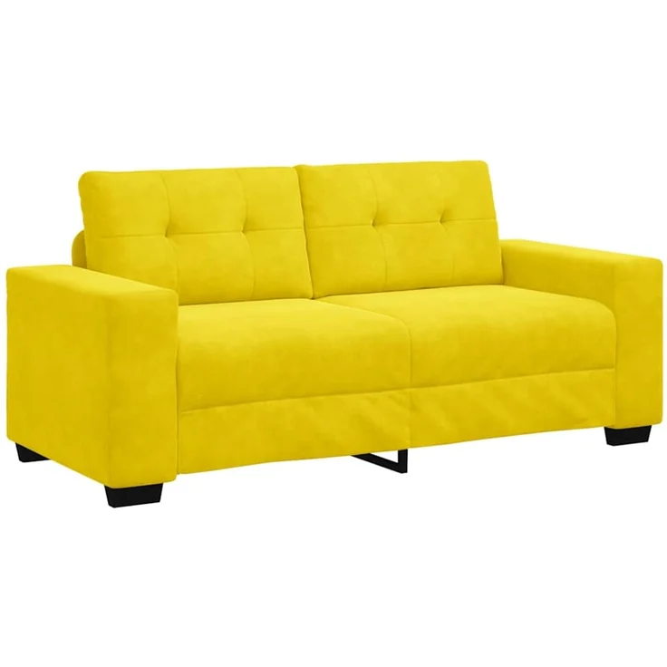 vidaXL Zweisitzer-Sofa Gelb 180x77x82 cm Samt 4105128 – Bild 2