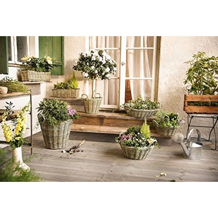 Pflanzkorb Blumenkorb Blumentopf Pflanzentopf Korb Übertopf Blumenkübel – Bild 5